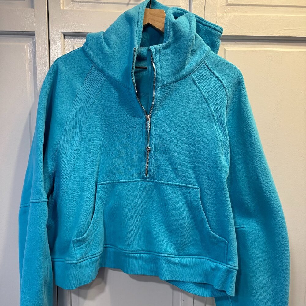 Lululemon Scuba Half-Zip Hoodie XL/XXL in Electric Turquiose - Picture 2 of 4